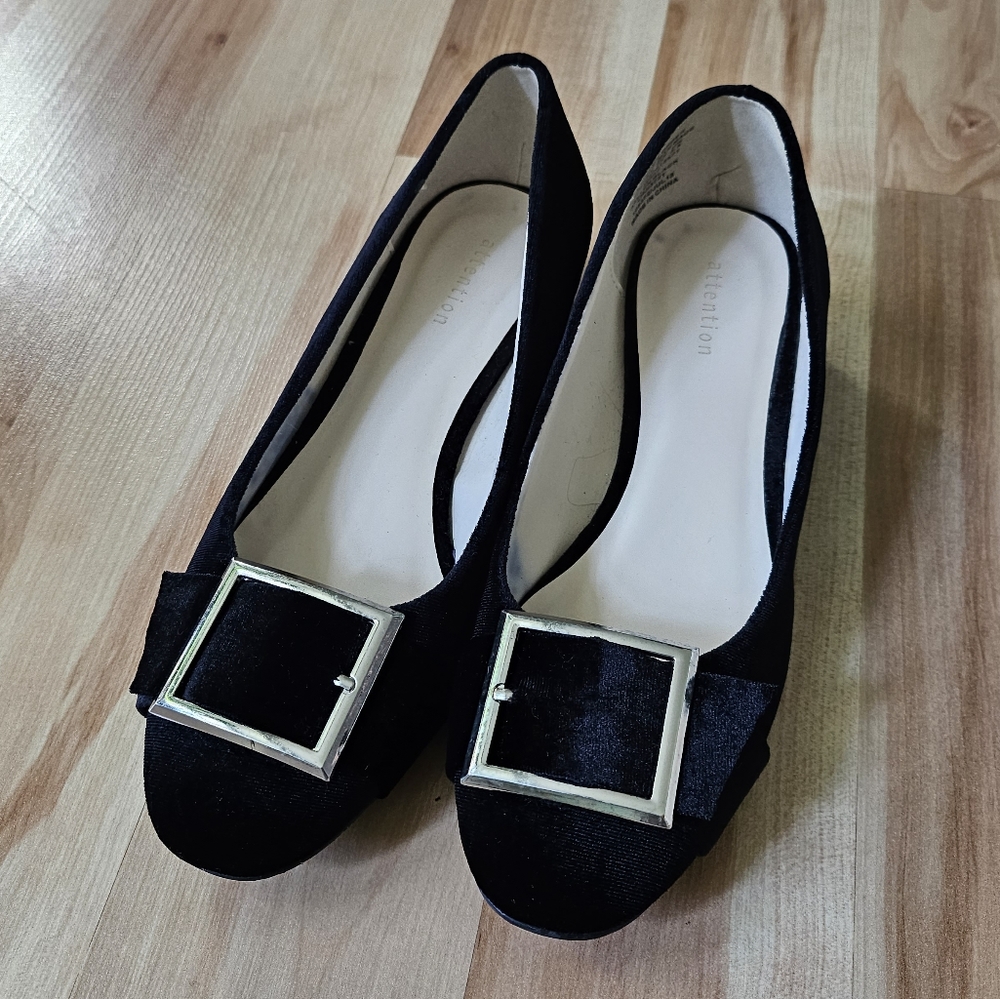 Velvet Buckle Kitten Heels